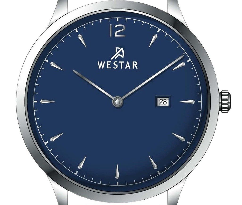Westar Profile Leather Strap Blue Dial Quartz 50217STN124 Men's Watch
