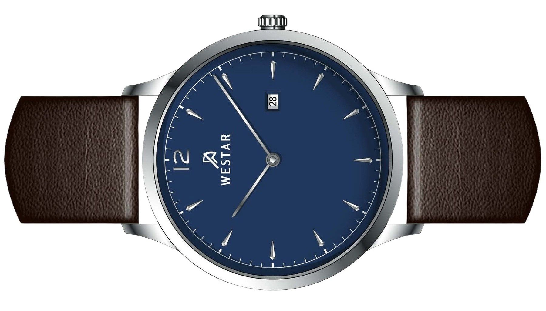 Westar Profile Leather Strap Blue Dial Quartz 50217STN124 Men's Watch