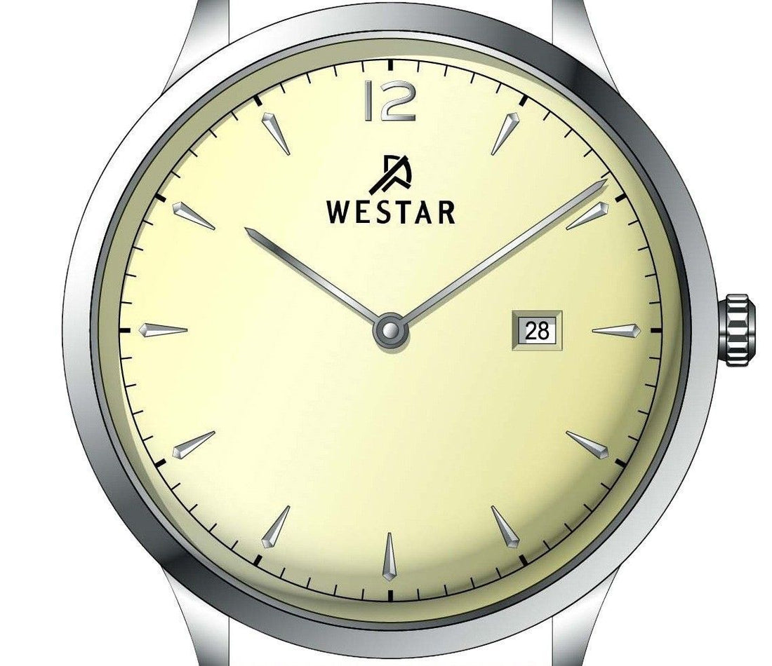 Westar Profile Leather Strap Light Champagne Dial Quartz 50217STN182 Men's Watch