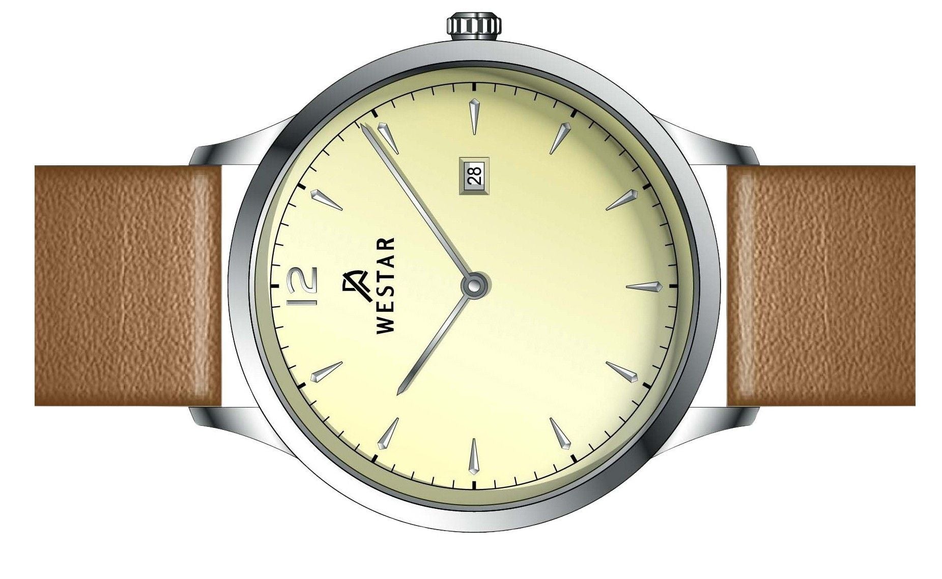 Westar Profile Leather Strap Light Champagne Dial Quartz 50217STN182 Men's Watch