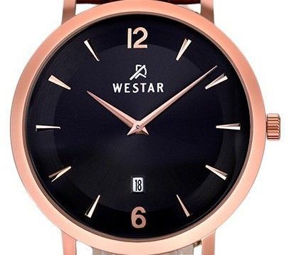 Westar Profile Leather Strap Black Dial Quartz 50219PPN623 Men's Watch