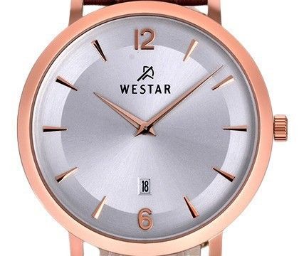 Westar Profile Leather Strap Silver Dial Quartz 50219PPN627 Men's Watch