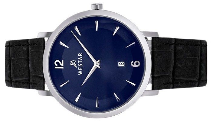Westar Profile Leather Strap Blue Dial Quartz 50219STN104 Men's Watch