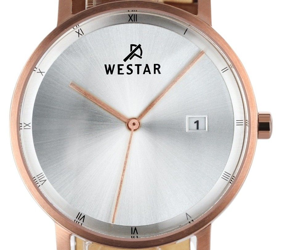 Westar Profile Brown Leather Strap Silver Dial Quartz 50221PPN627 Men's Watch