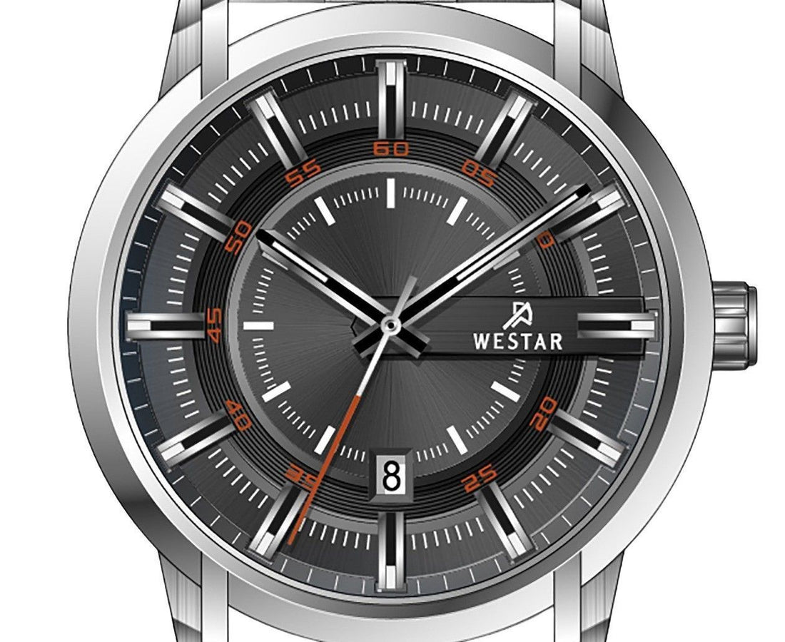 Westar Profile Stainless Steel Black Dial Quartz 50229STN803 Men's Watch