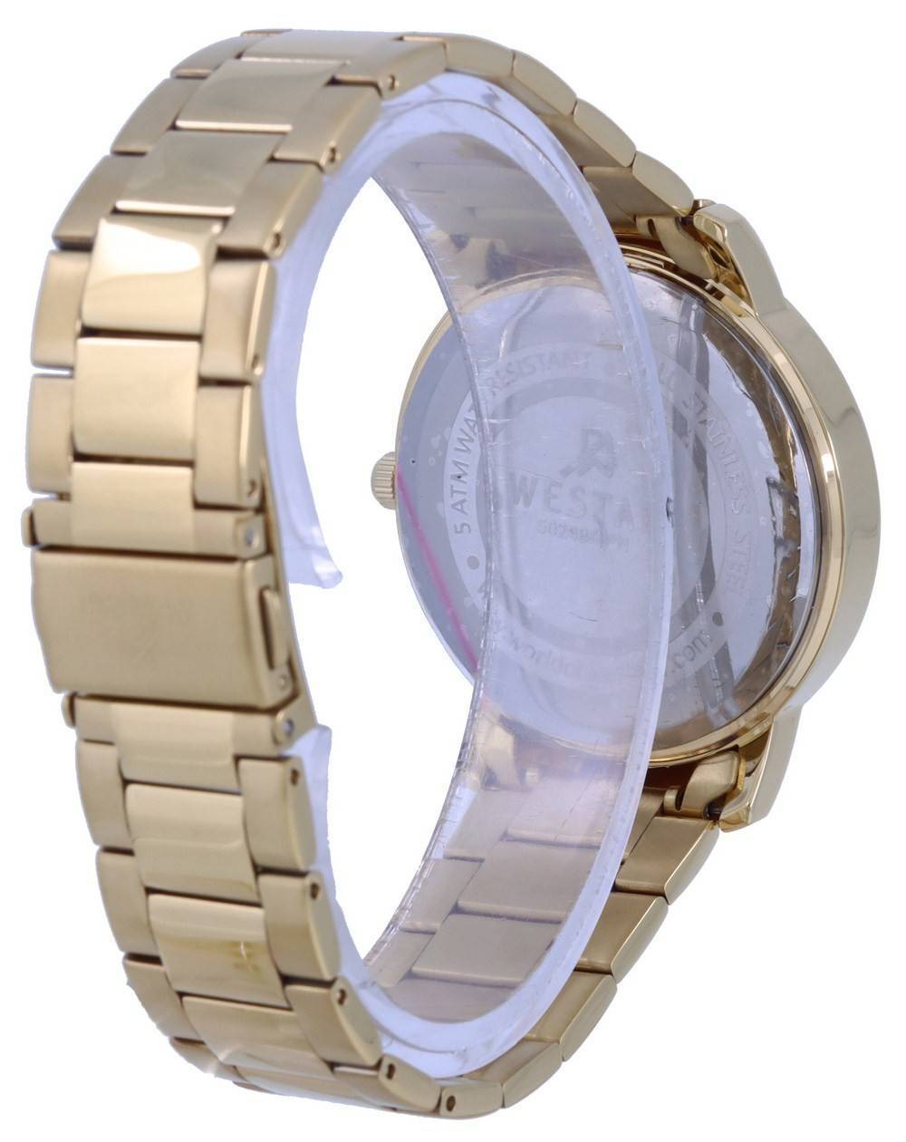 Westar White Dial Gold Tone Stainless Steel Quartz 50243 GPN 101 Men's Watch