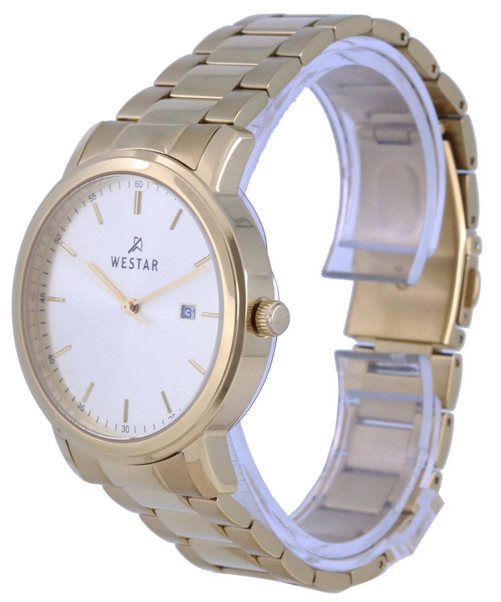 Westar Silver Dial Gold Tone Stainless Steel Quartz 50243 GPN 102 Men's Watch
