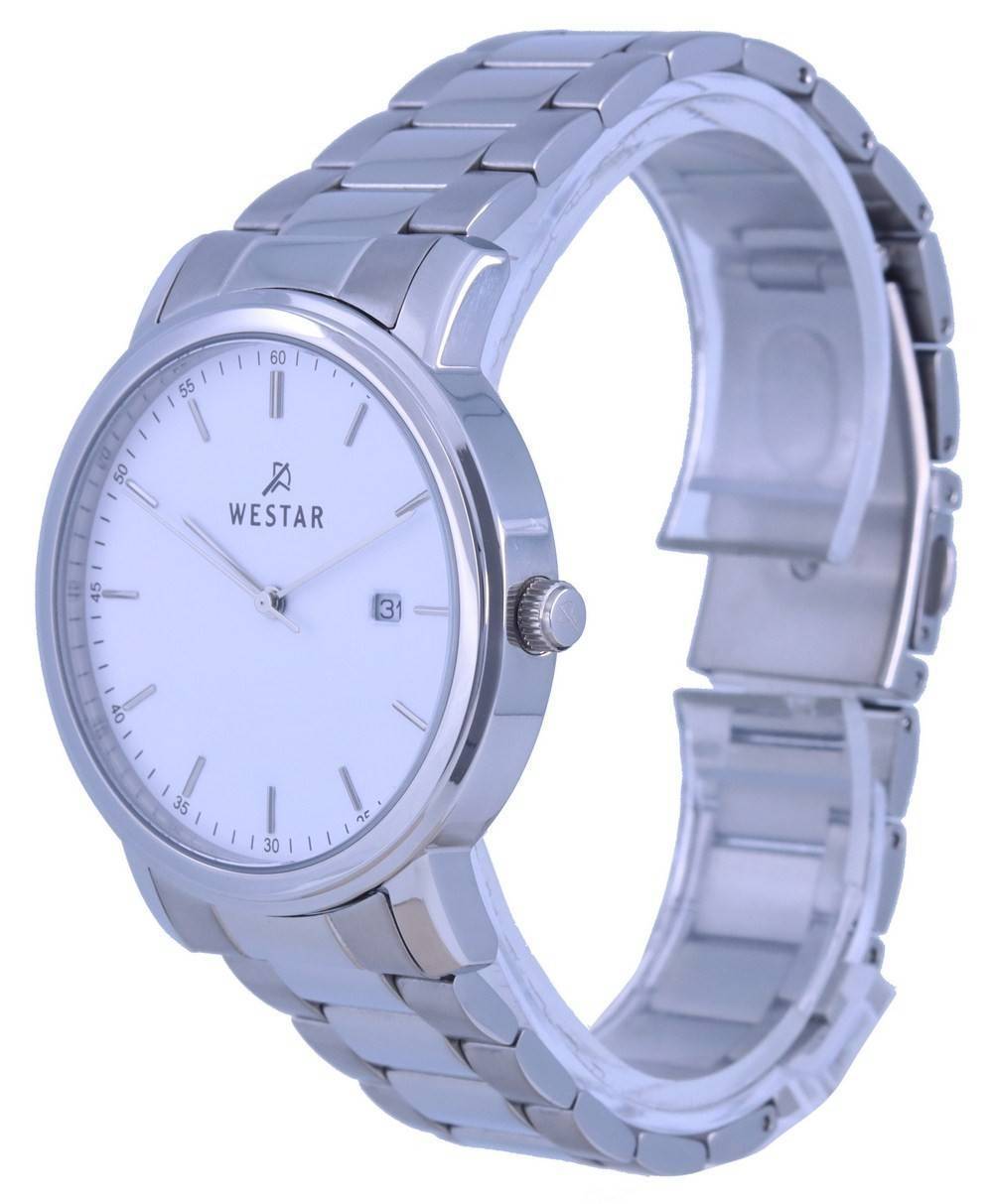 Westar White Dial Stainless Steel Quartz 50243 STN 101 Men's Watch