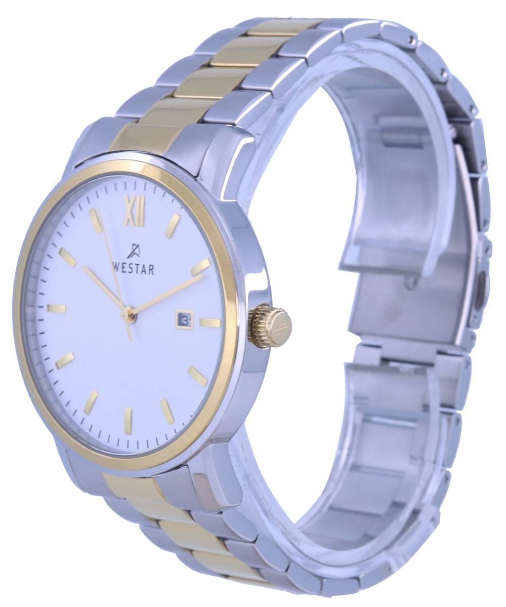 Westar White Dial Two Tone Stainless Steel Quartz 50245 CBN 101 Men's Watch