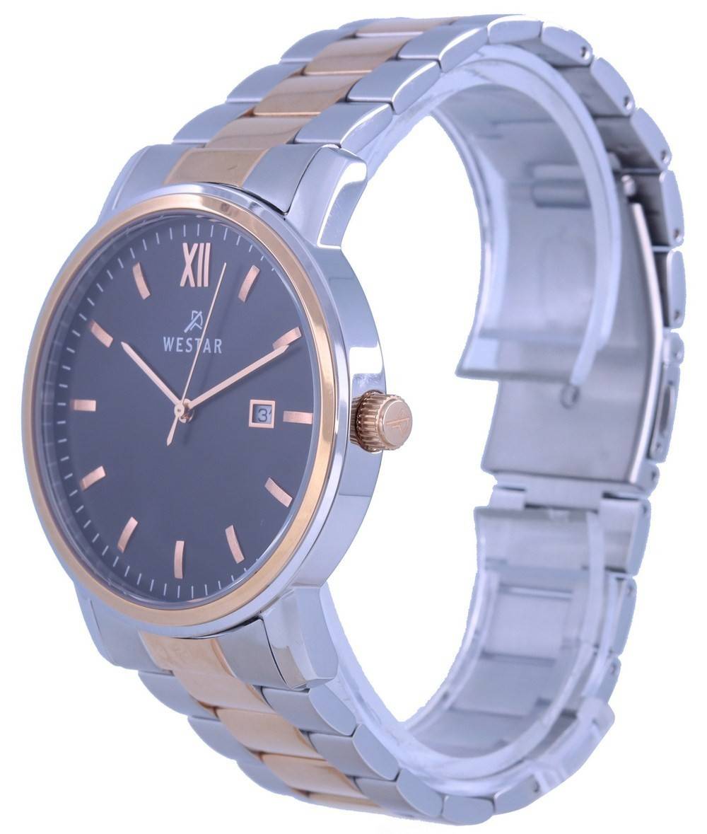 Westar Black Dial Two Tone Stainless Steel Quartz 50245 SPN 603 Men's Watch