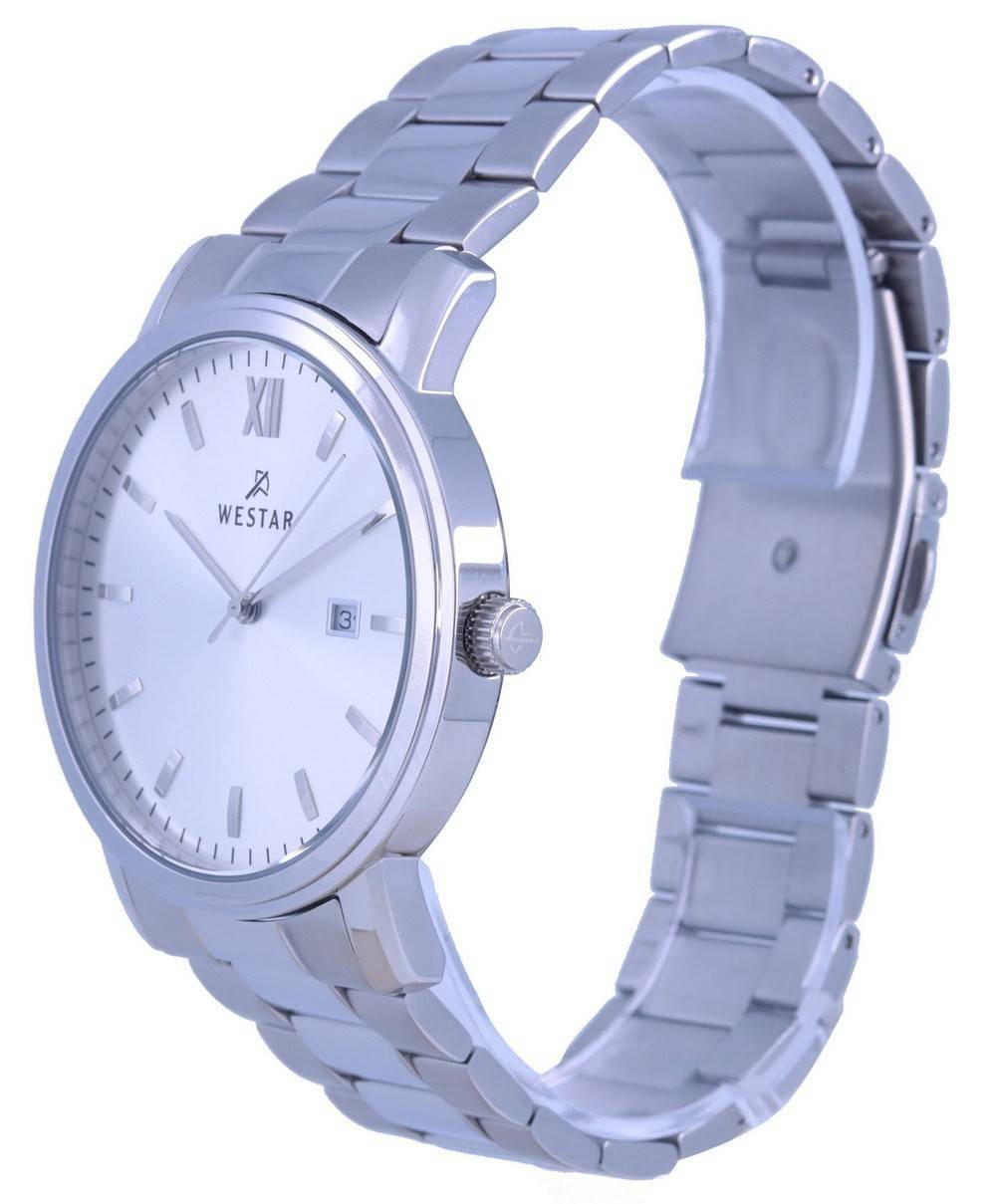 Westar White Dial Stainless Steel Quartz 50245 STN 107 Men's Watch