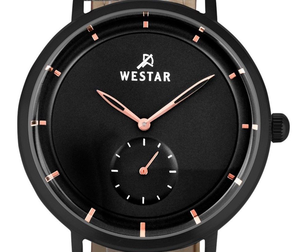 Westar Profile Leather Strap Black Dial Quartz 50246BBN603 Men's Watch