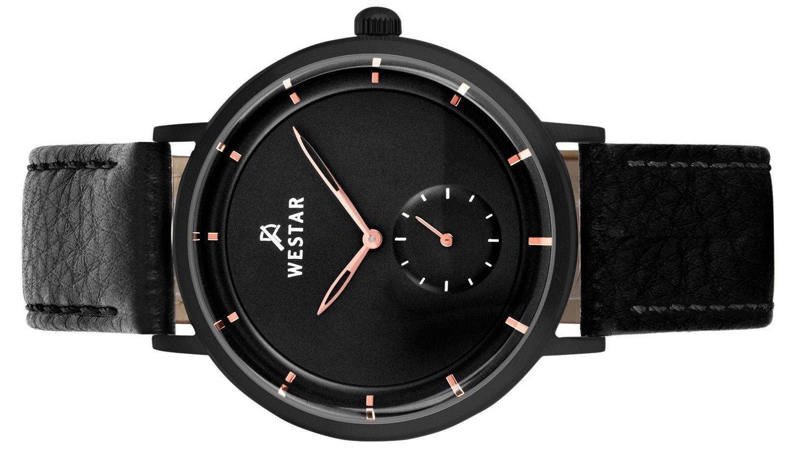 Westar Profile Leather Strap Black Dial Quartz 50246BBN603 Men's Watch