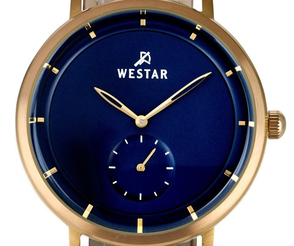 Westar Profile Leather Strap Blue Dial Quartz 50246BZZ184  Men's Watch