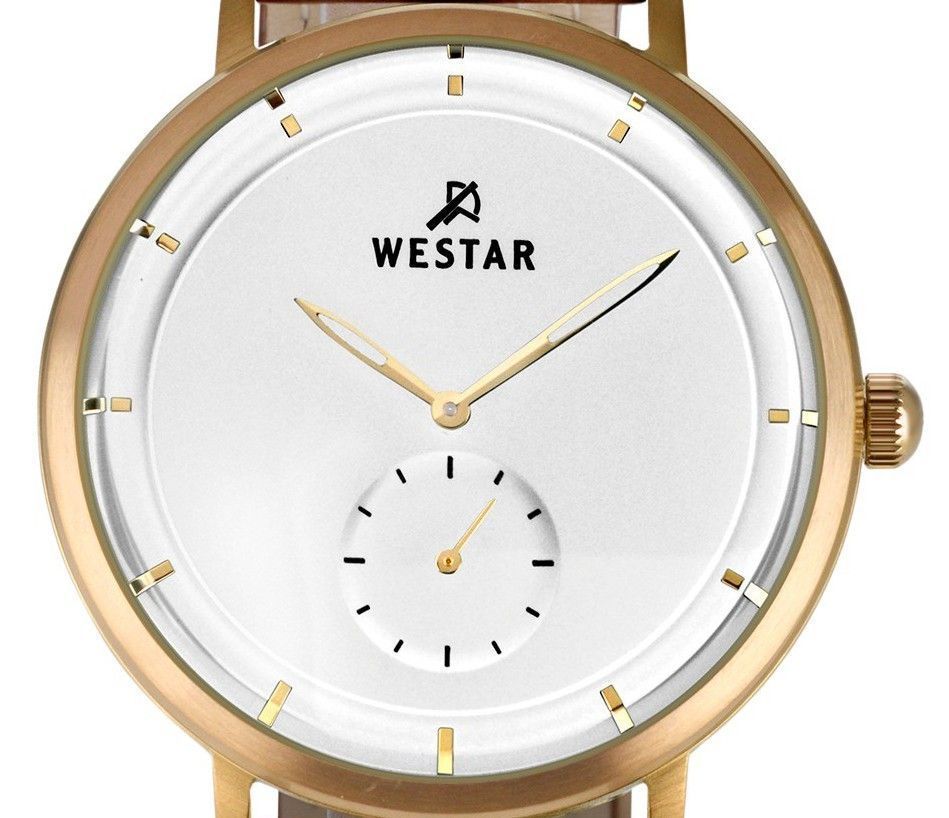 Westar Profile Leather Strap Silver Dial Quartz 50246BZZ187 Men's Watch