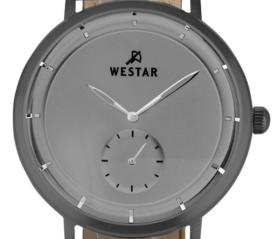 Westar Profile Leather Strap Grey Dial Quartz 50246GGN106 Men's Watch