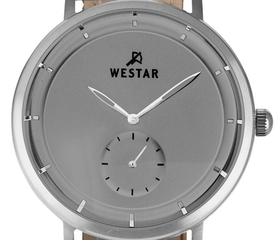 Westar Profile Leather Strap Grey Dial Quartz 50246STN106 Men's Watch