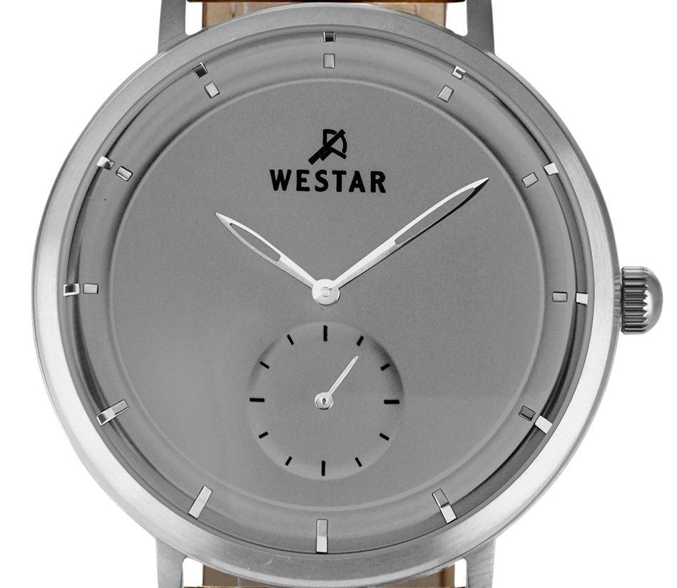 Westar Profile Leather Strap Grey Dial Quartz 50246STN186 Men's Watch