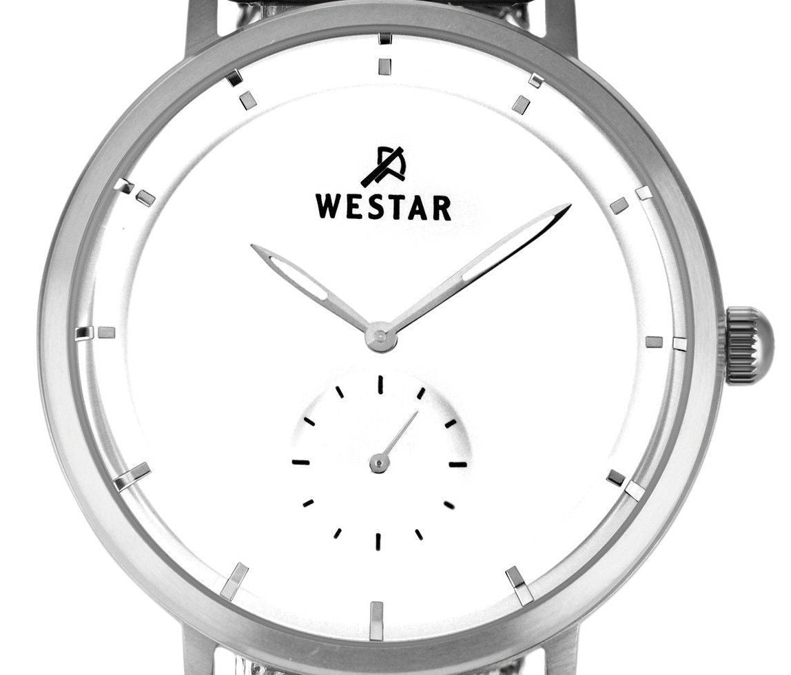 Westar Profile Stainless Steel Mesh White Dial Quartz 50247STN101 Men's Watch