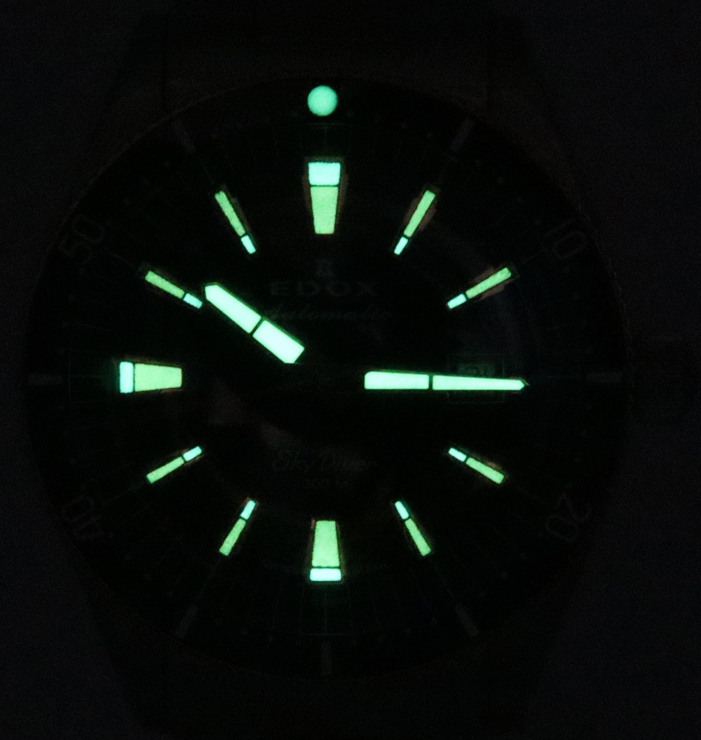 Edox Skydiver Limited Edition Black Dial Automatic Diver's 80126357RNMNIRB 300M Men's Watch