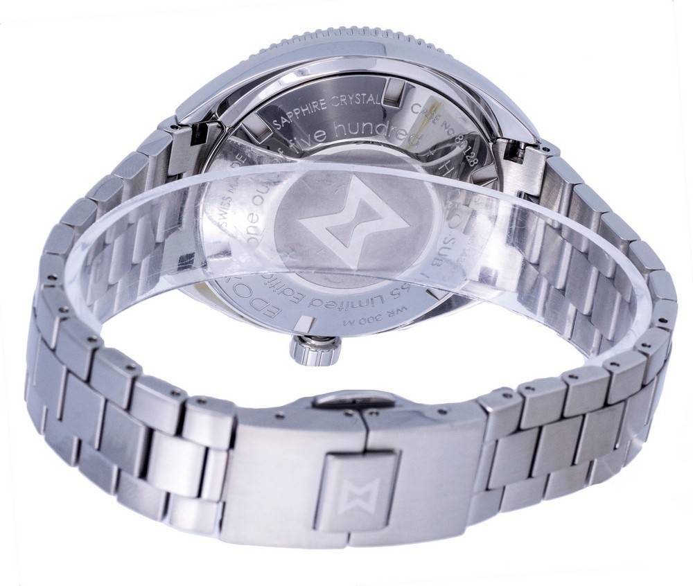 Edox Hydro-Sub Diver's Stainless Steel Black Dial Automatic 801283NBMNIB 80128 3NBM NIB 300M Men's Watch