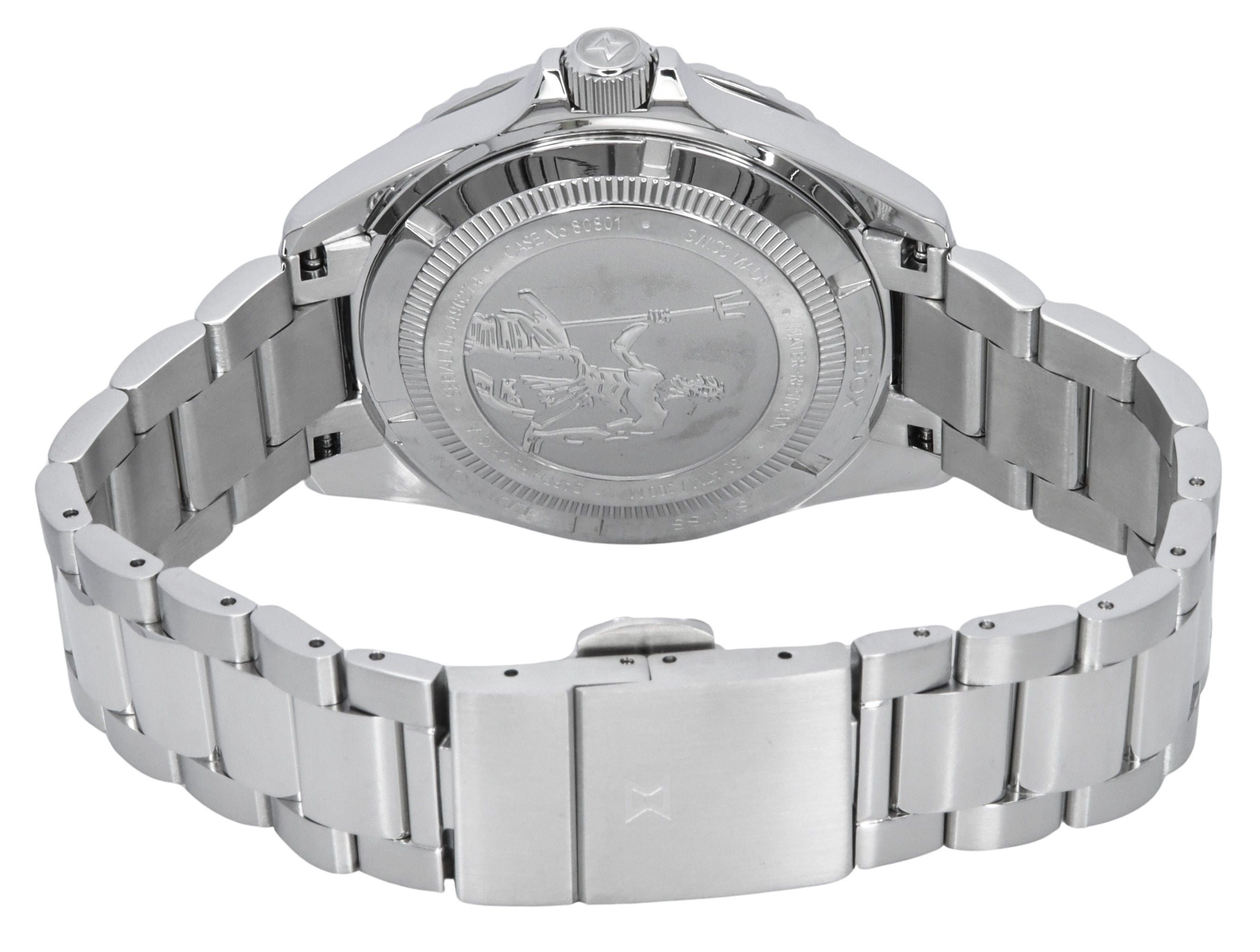Edox Neptunian Grande Reserve Date Black Dial Automatic Diver's 80801 3NM NIN 300M Men's Watch