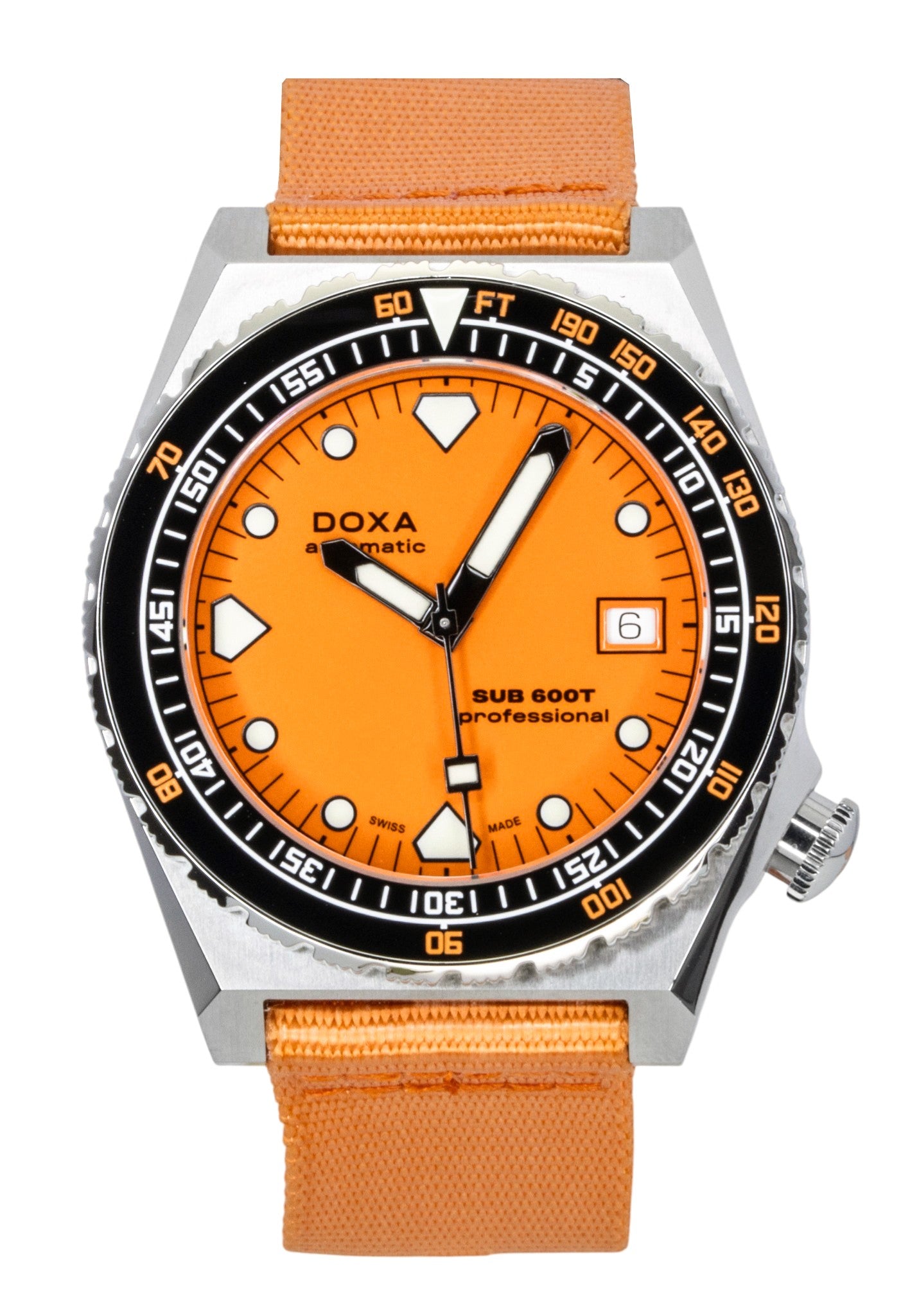 Doxa SUB 600T Professional Orange Dial Automatic Diver's 861.10.351.21-N 600M Men's Watch With Extra Strap