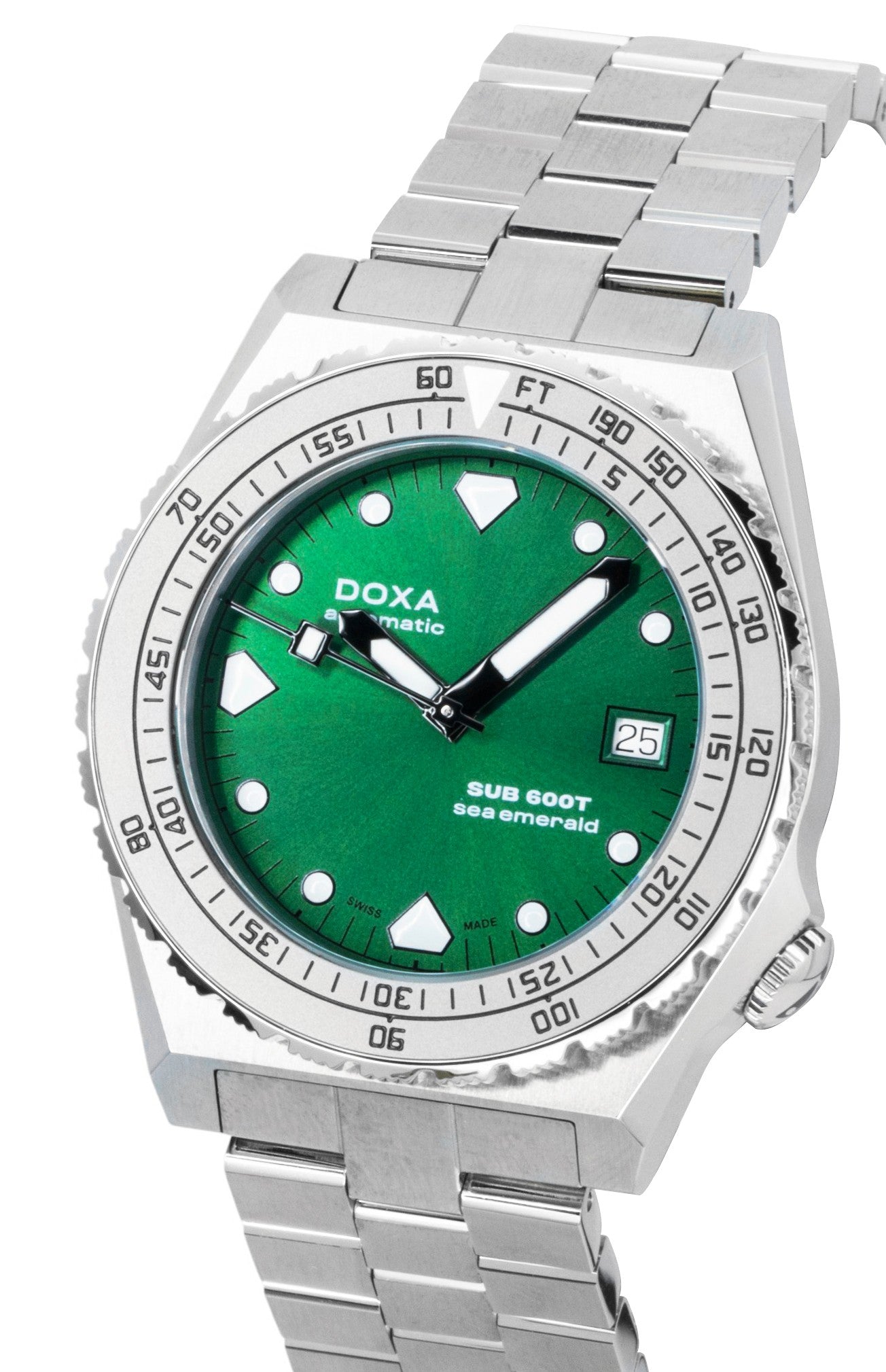 Doxa SUB 600T Sea Emerald Stainless Steel Green Dial Automatic Diver's 862.10.131.10 600M Men's Watch With Extra Strap