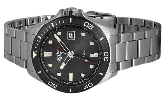 Westar Activ Sports Stainless Steel Black Dial Quartz 90250SBN903 100M Men's Watch