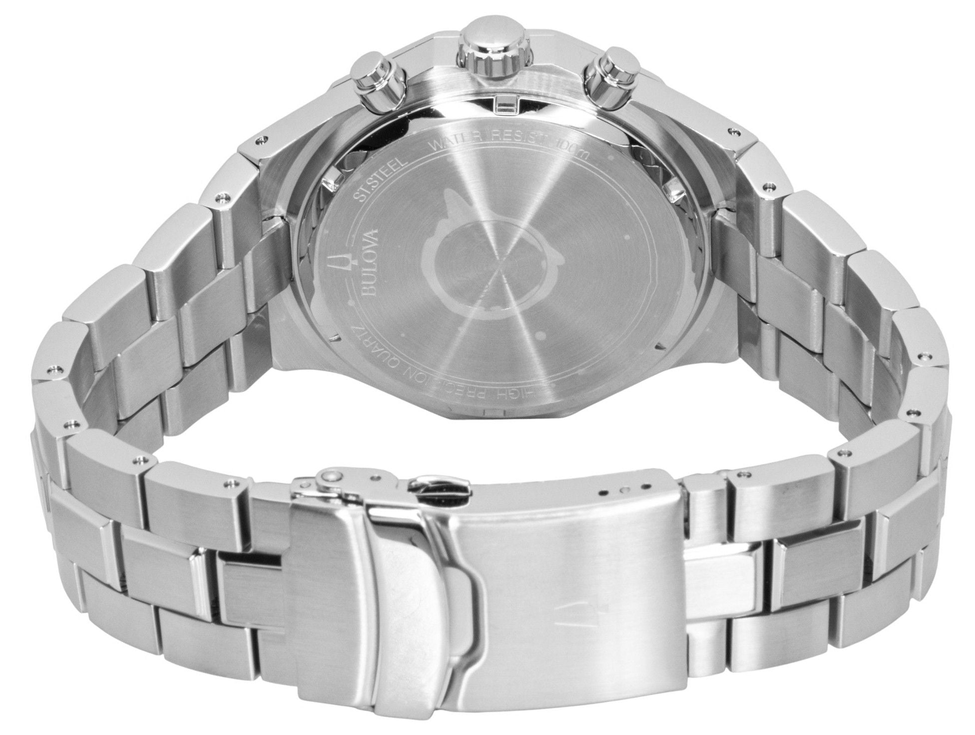 Bulova Octagon Prestige Chronograph Stainless Steel Green Dial Quartz 96B409 100M Men's Watch