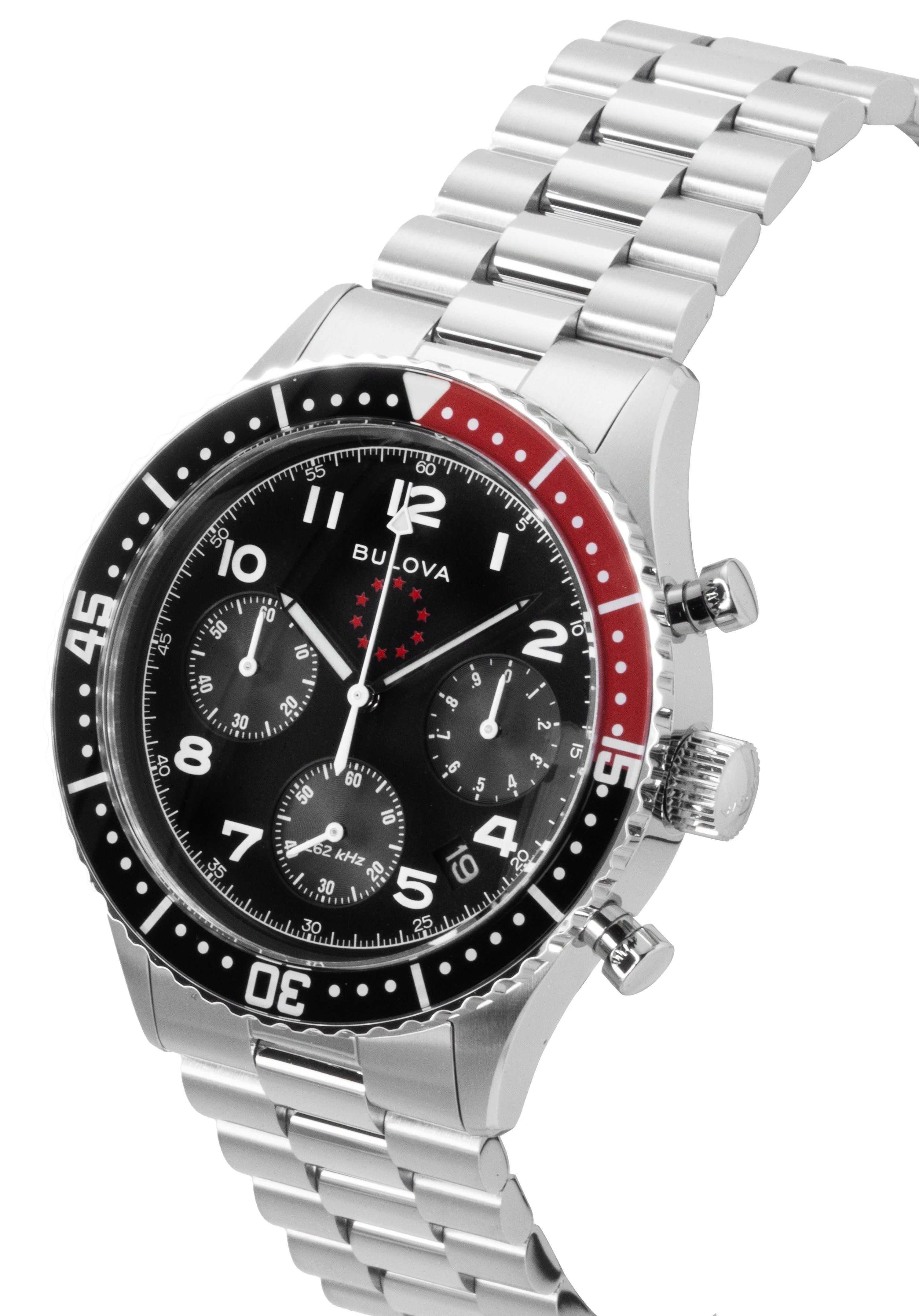 Bulova Marine Star Heritage Special Edition Chronograph Black Dial Quartz Diver's 98B451 200M Men's Watch