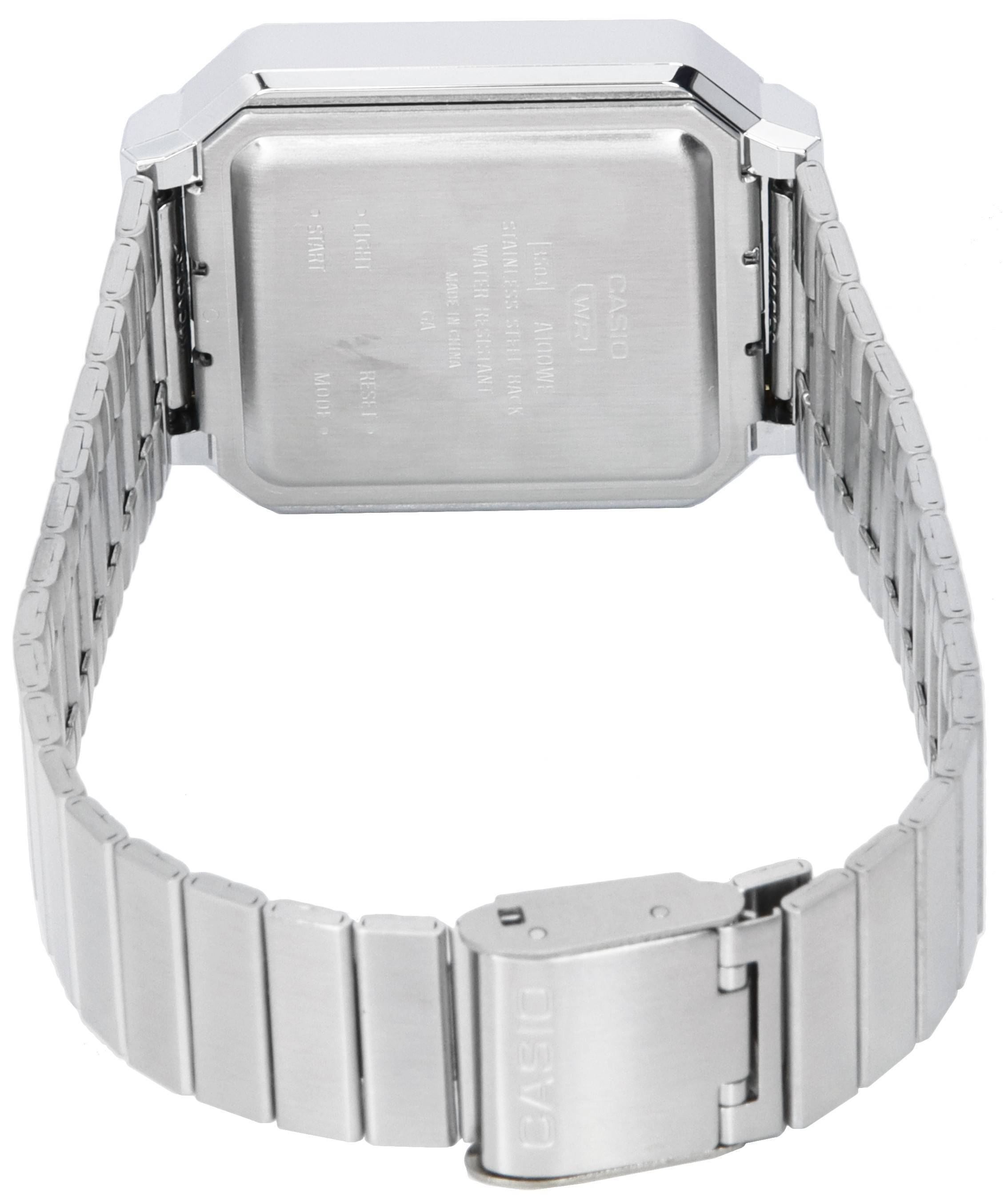 Casio Vintage Digital Stainless Steel Quartz A100WE-7B A100WE-7B Unisex Watch