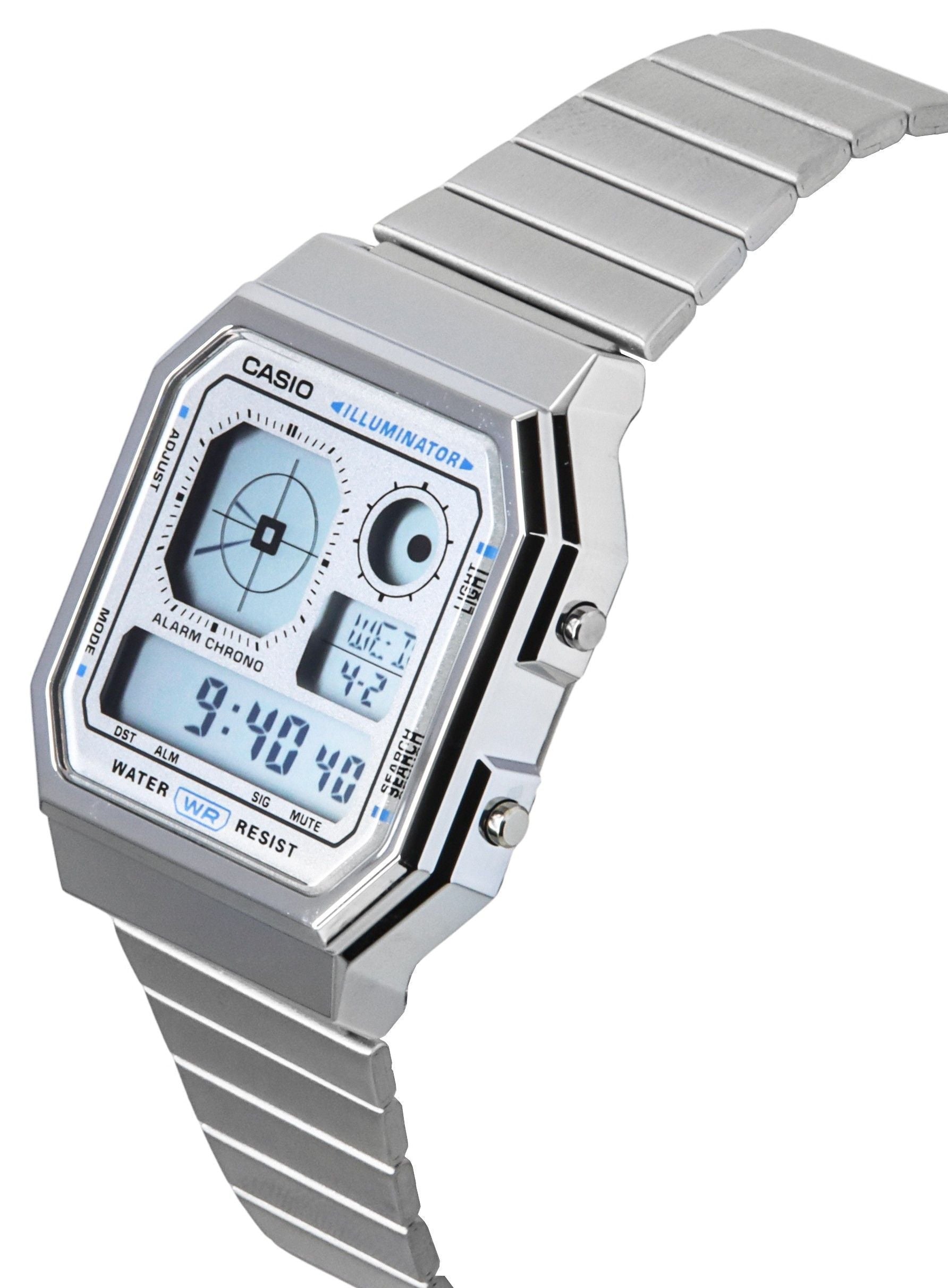 Casio Vintage Digital Stainless Steel Quartz A130WE-7A Unisex Watch