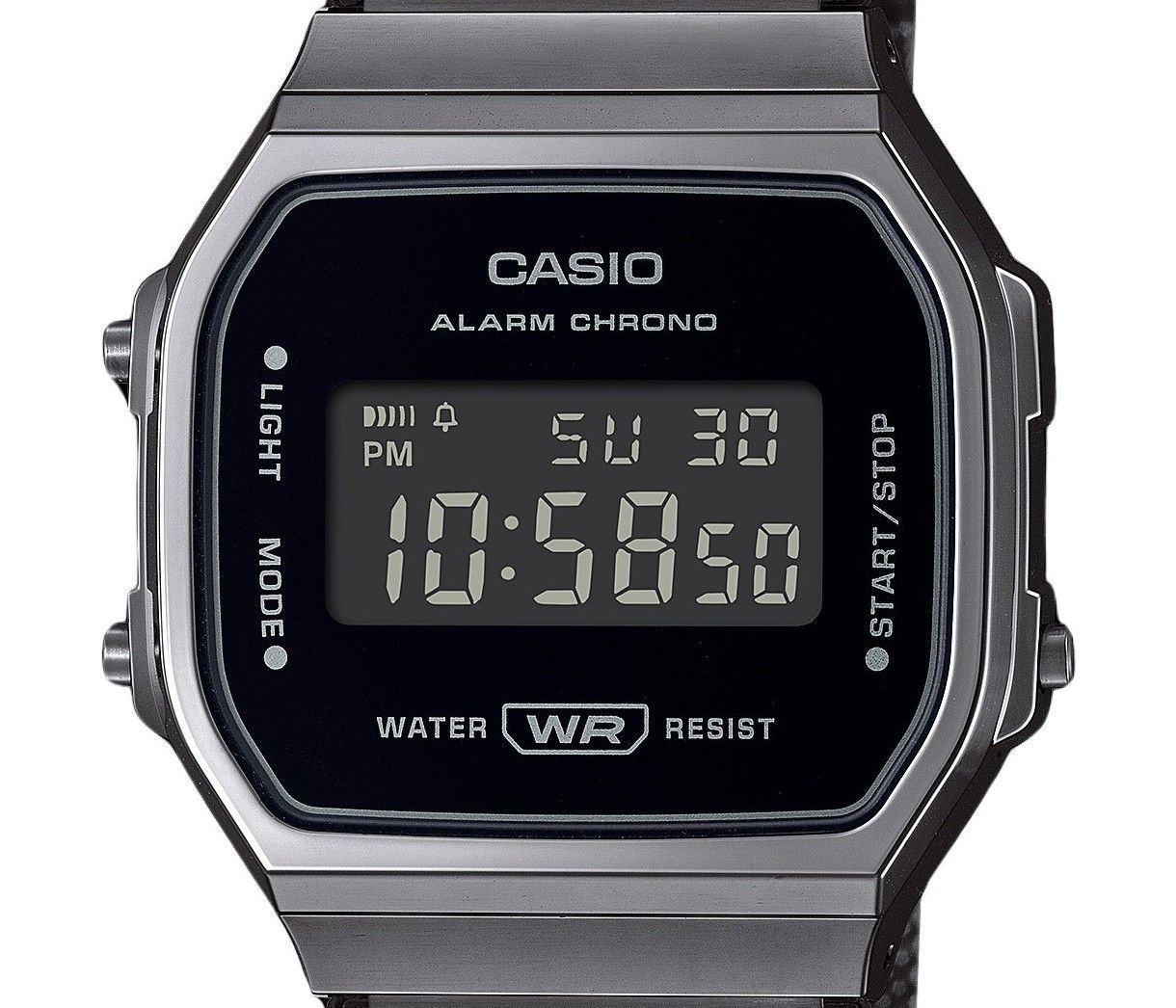 Casio Vintage Digital Stainless Steel Mesh Bracelet Quartz A168WEMB-1B Unisex Watch