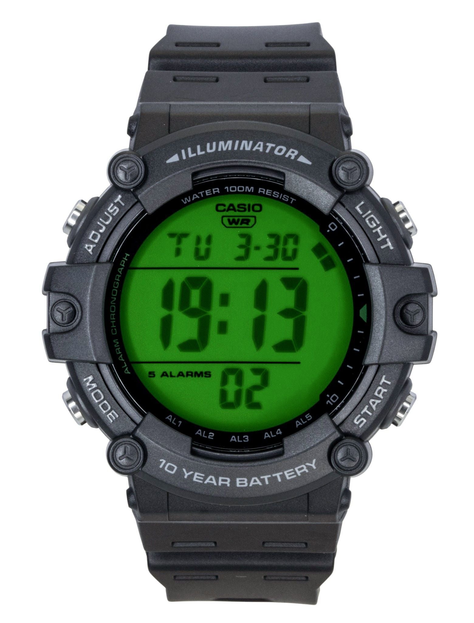 Casio Multifunctional Digital Resin Strap Quartz AE-1500WHC-1AV 100M Men's Watch