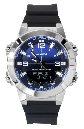 Casio Analog Digital Combination Resin Strap Blue Dial Quartz AMW-870A-2AV Men's Watch
