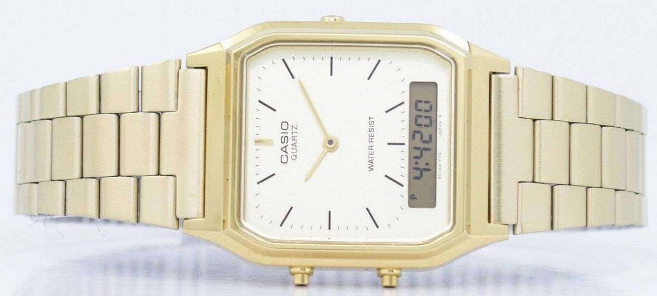 Casio Quartz Analog Digital Gold Tone AQ-230GA-9DMQ AQ230GA-9DMQ Men's Watch