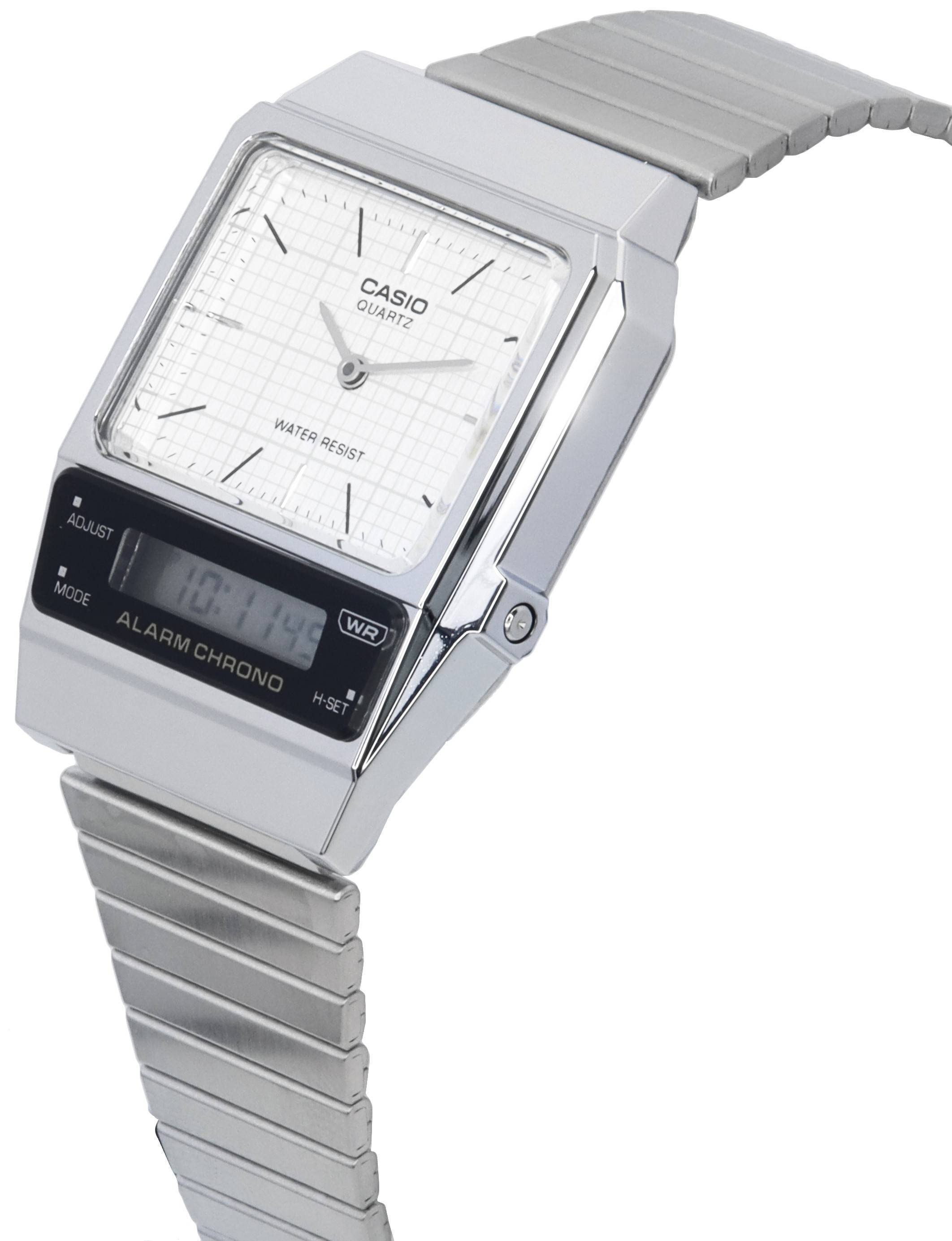 Casio Vintage Analog Digital White Dial Quartz AQ-800E-7A AQ800E-7 Unisex Watch