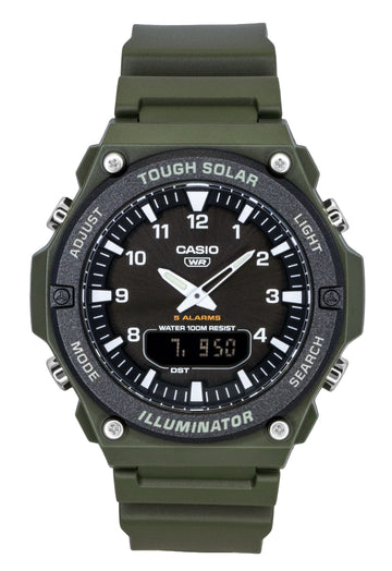 Casio Standard Analog Digital Resin Strap Black Dial Solar AQ-S820W-3BV 100M Men's Watch