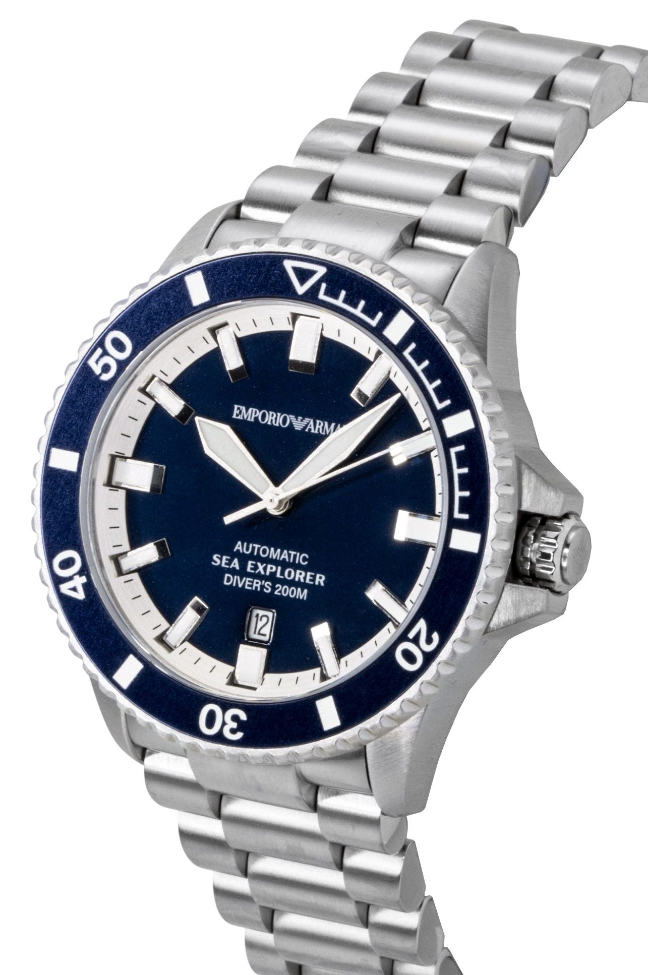 Emporio Armani Sea Explorer Stainless Steel Blue Dial Diver's Automatic AR60087 200M Men's Watch