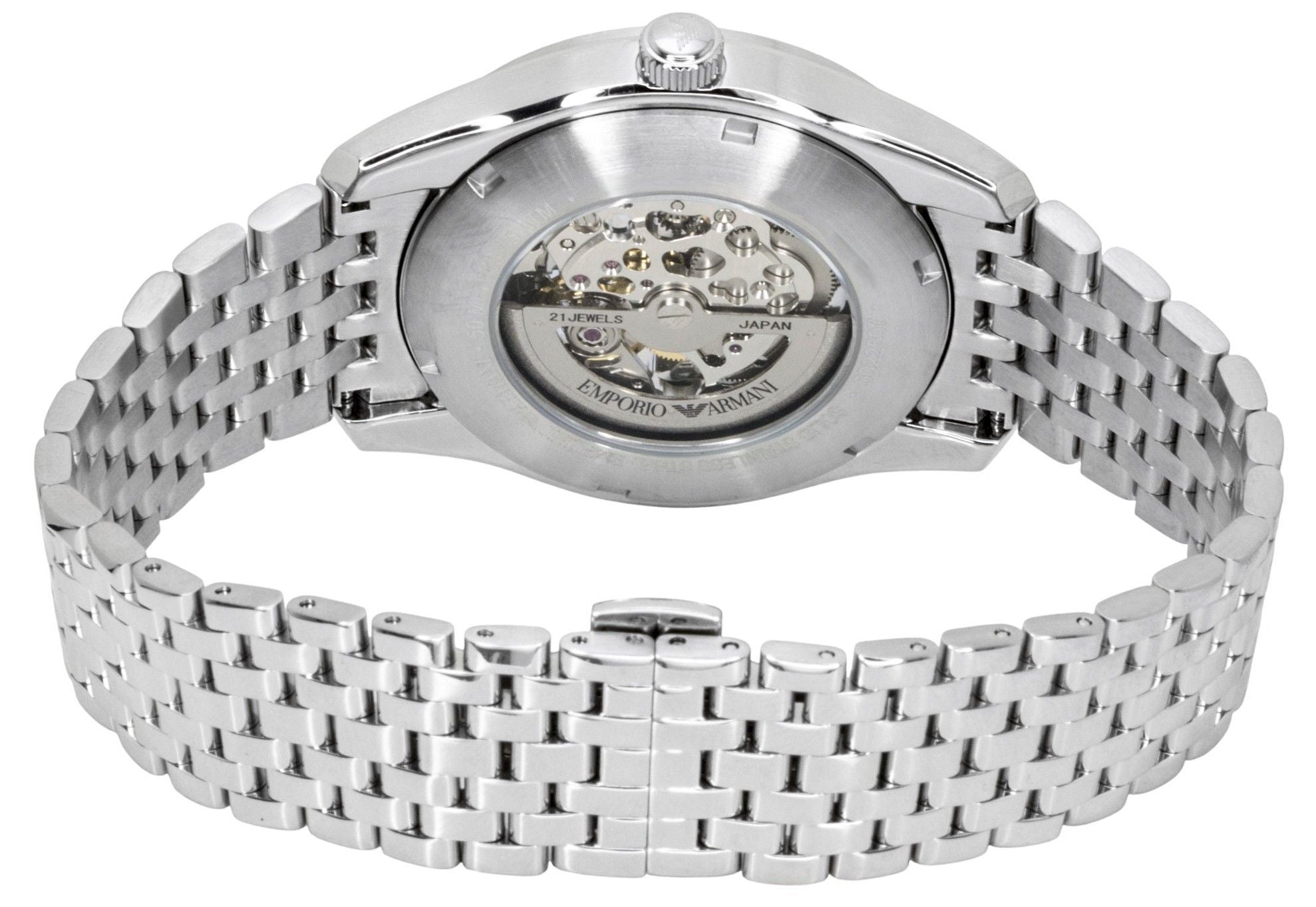 Emporio Armani Stainless Steel Green Skeleton Dial Automatic AR60091 Men's Watch