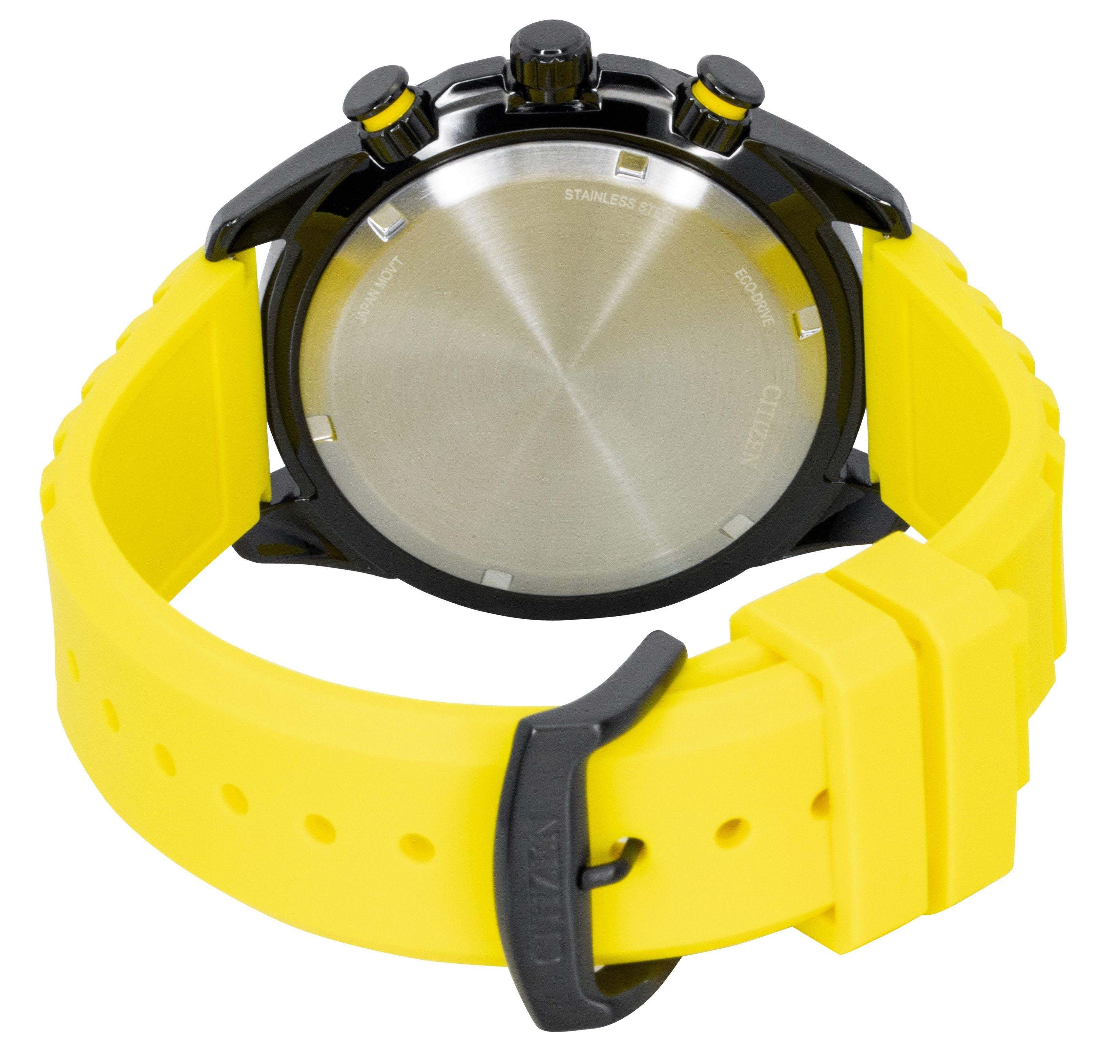Citizen Brycen Chronograph Silicone Strap Black Dial Eco-Drive AT2585-08E 100M Men's Watch