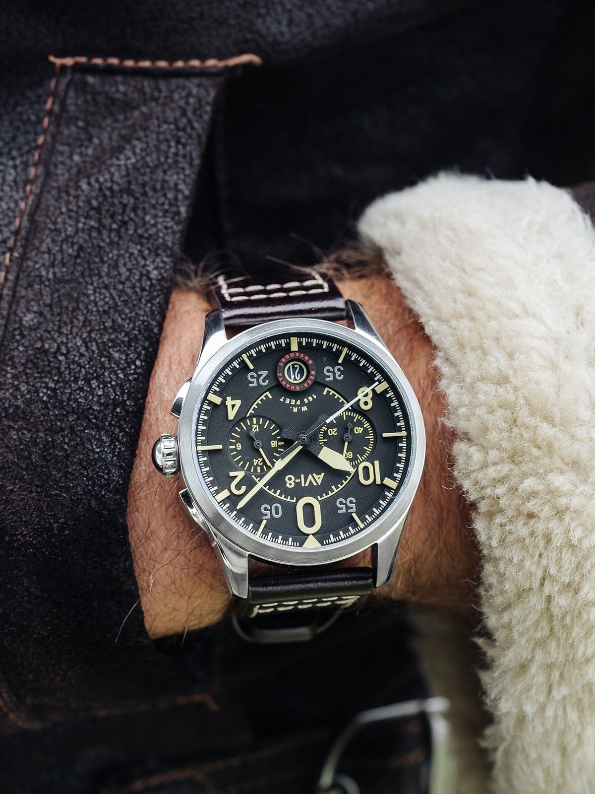 AVI-8 Spitfire Lock Midnight Oak Chronograph Quartz AV-4089-01 Men's Watch