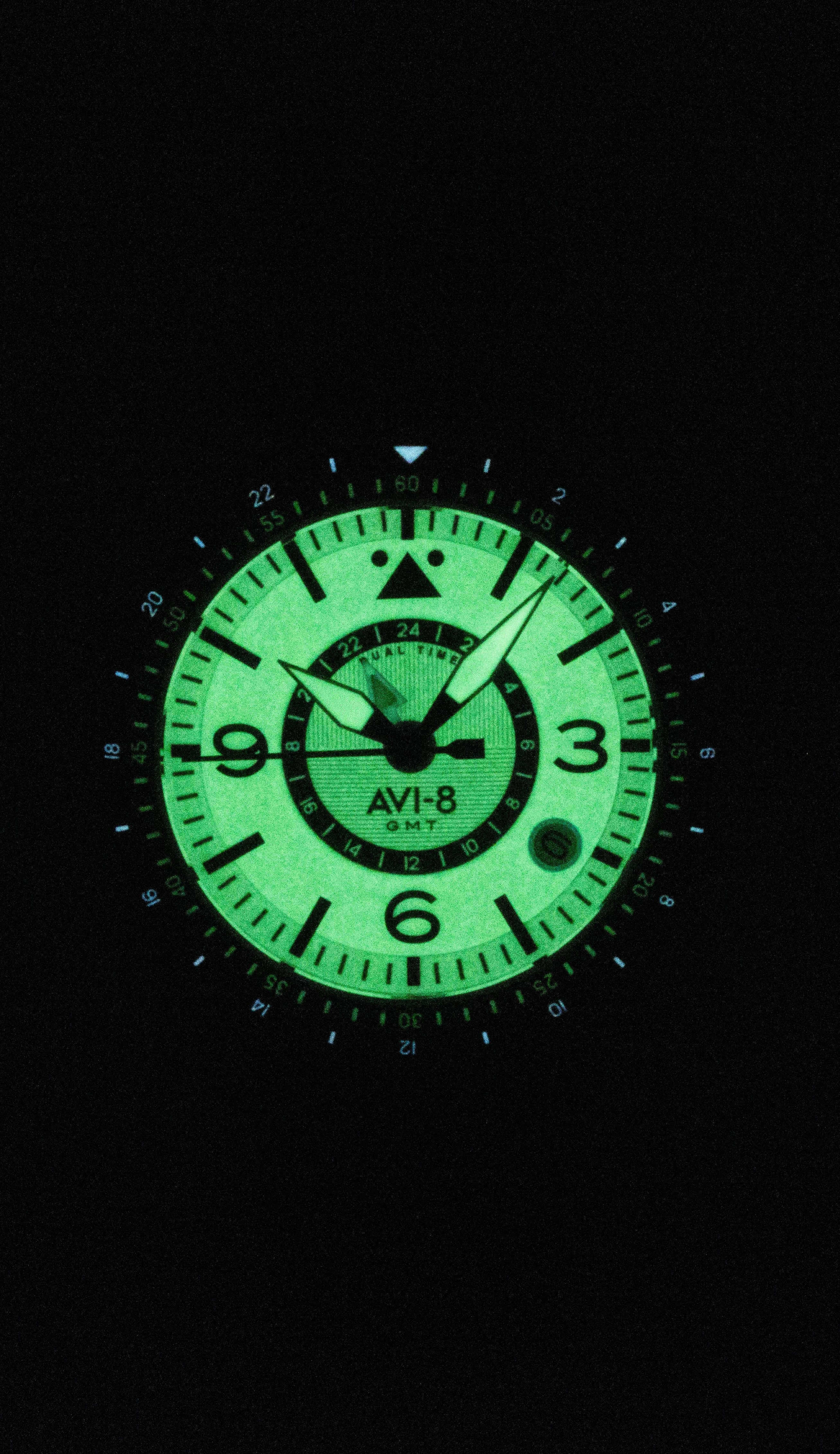 AVI-8 Flyboy Airmaster GMT Leather Strap White Dial Automatic AV-4128-02 Men's Watch