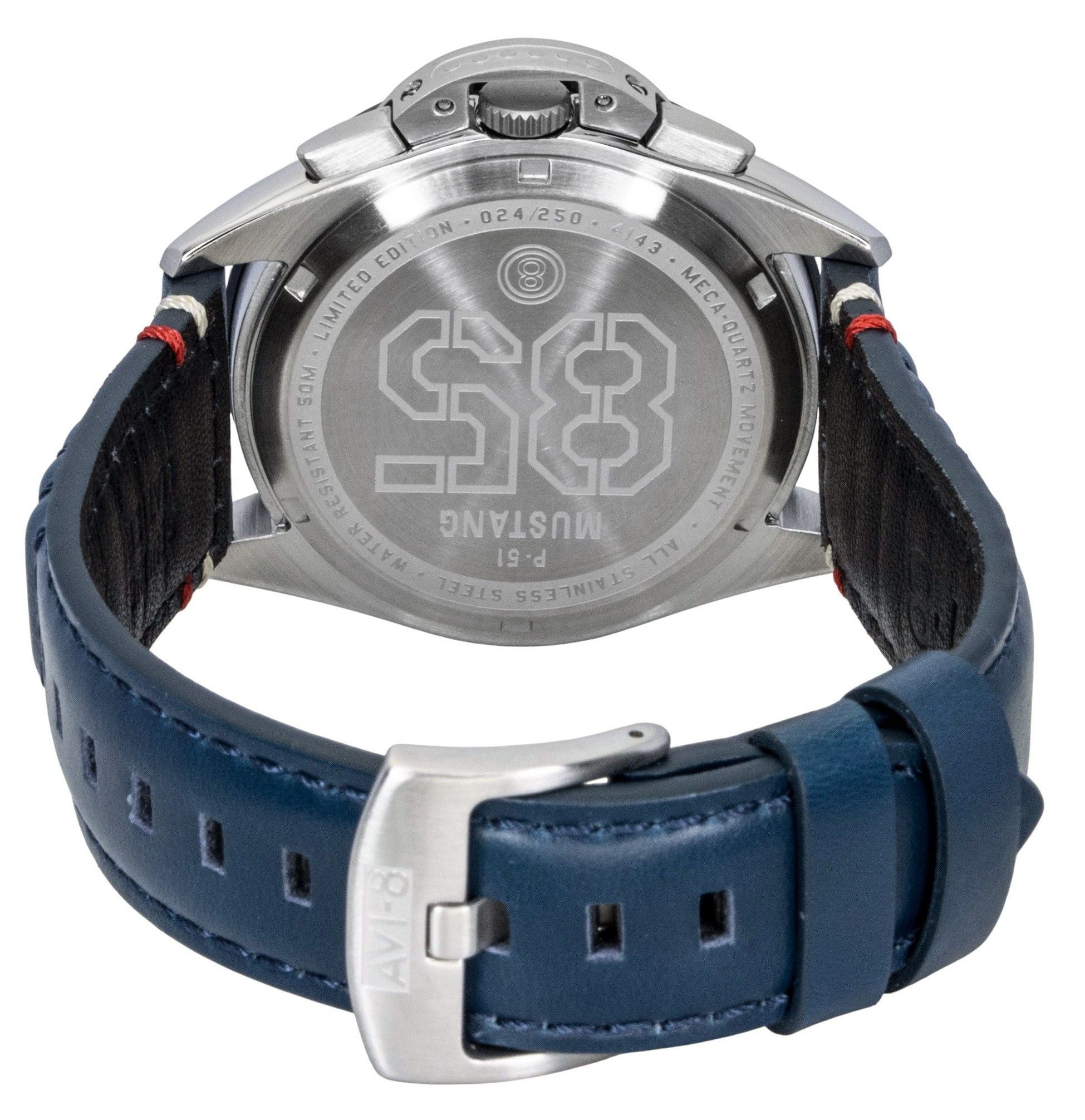 AVI-8 P-51 Mustang Kindelberger Chronograph 85th Anniversary Limited Edition Silver Dial Quartz AV-4143-01 Men's Watch