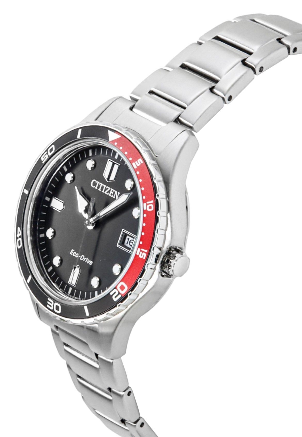 Citizen Eco-Drive Stainless Steel Black Dial AW1820-81E 100M Unisex Watch