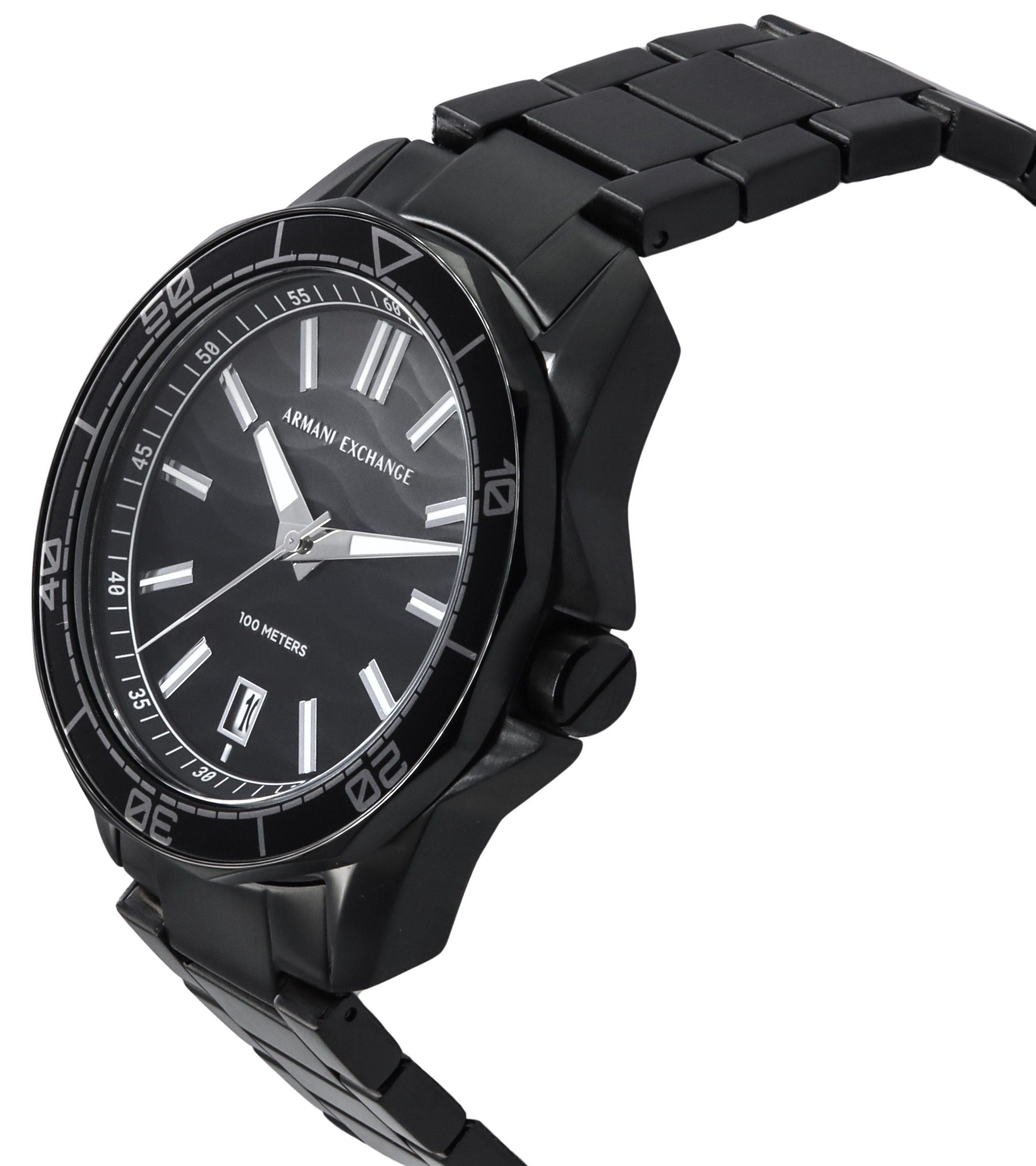 Armani Exchange Black Stainless Steel Grey Dial Quartz AX1952 100M Men's Watch