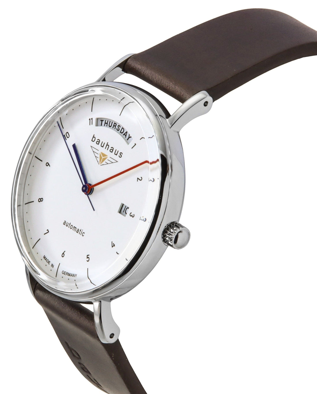 Bauhaus Classic Leather Strap White Dial Automatic 21621 Men's Watch