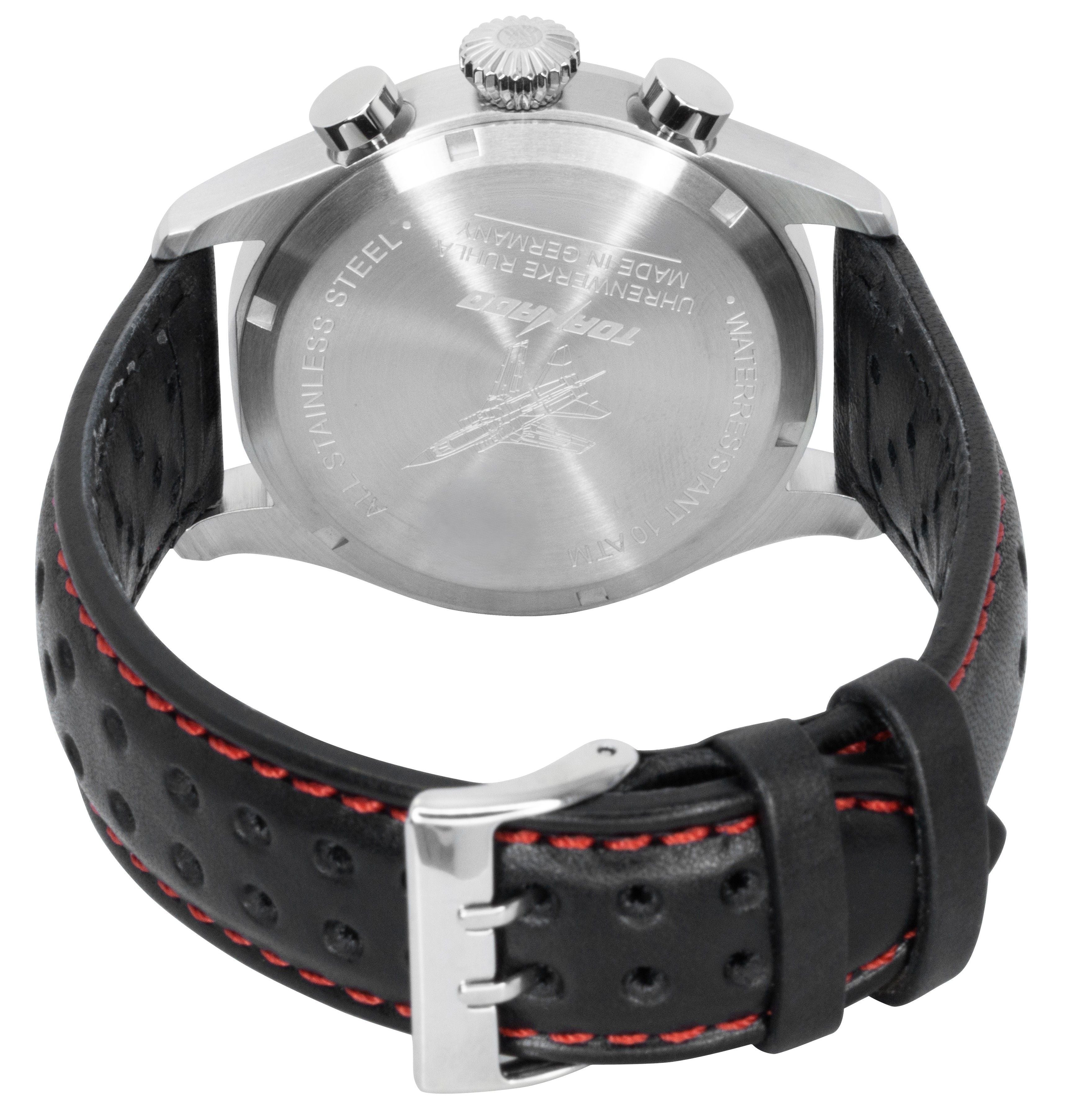 Bauhaus Aviation Tornado chronograph Leather Strap Black Dial Quartz 27702 Men's Watch