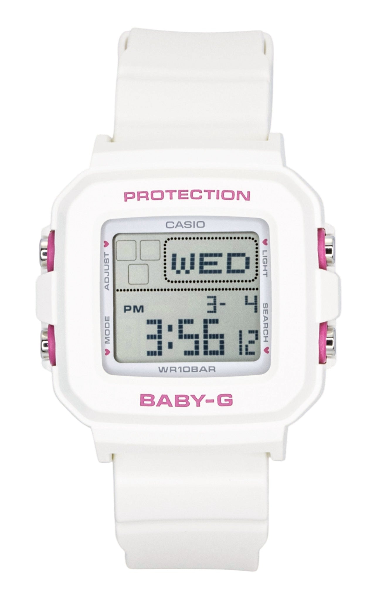 Casio Baby-G Plus Digital Resin Strap Quartz BGD-10KH-7 100M Women's Watch With Silicone Holder